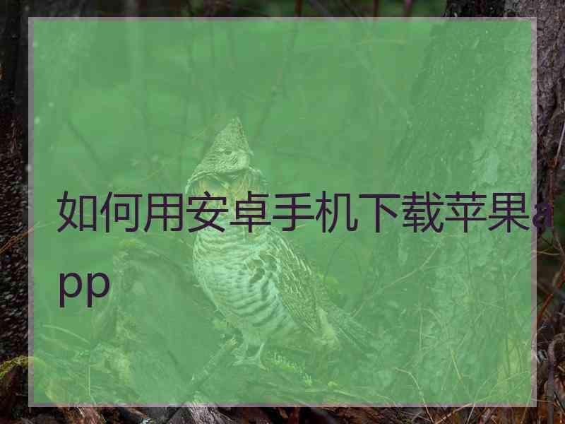 如何用安卓手机下载苹果app