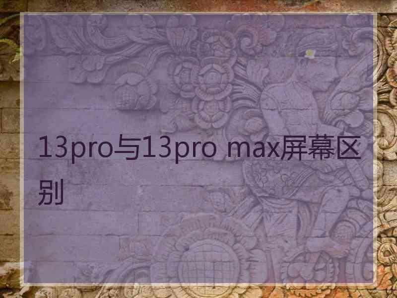 13pro与13pro max屏幕区别