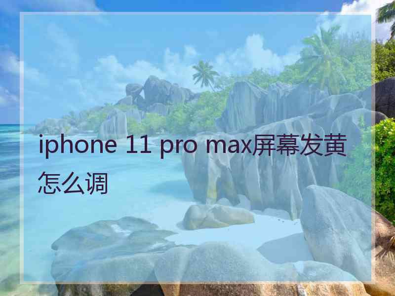 iphone 11 pro max屏幕发黄怎么调