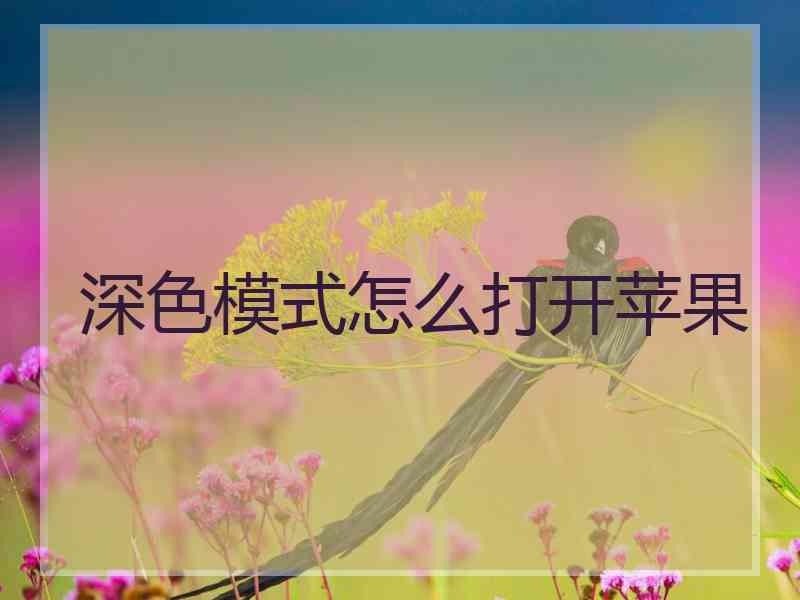 深色模式怎么打开苹果