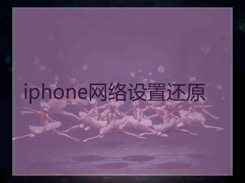 iphone网络设置还原