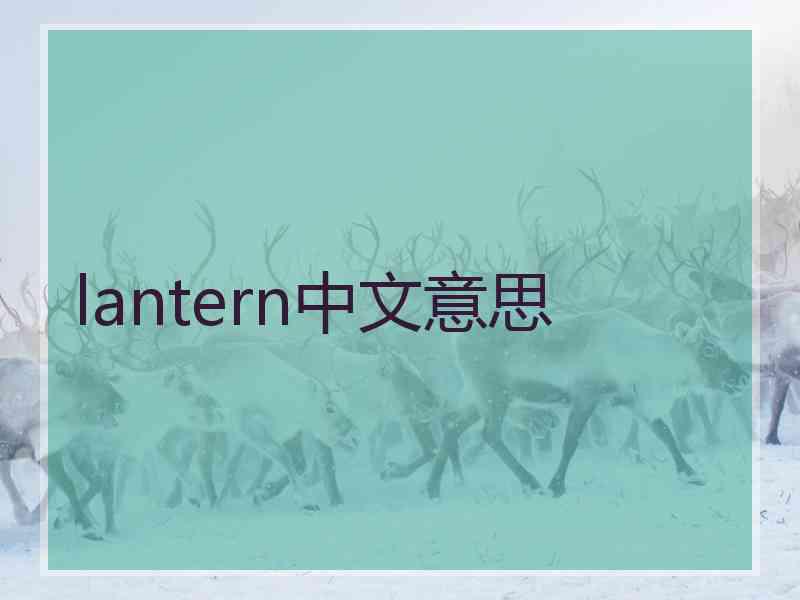 lantern中文意思