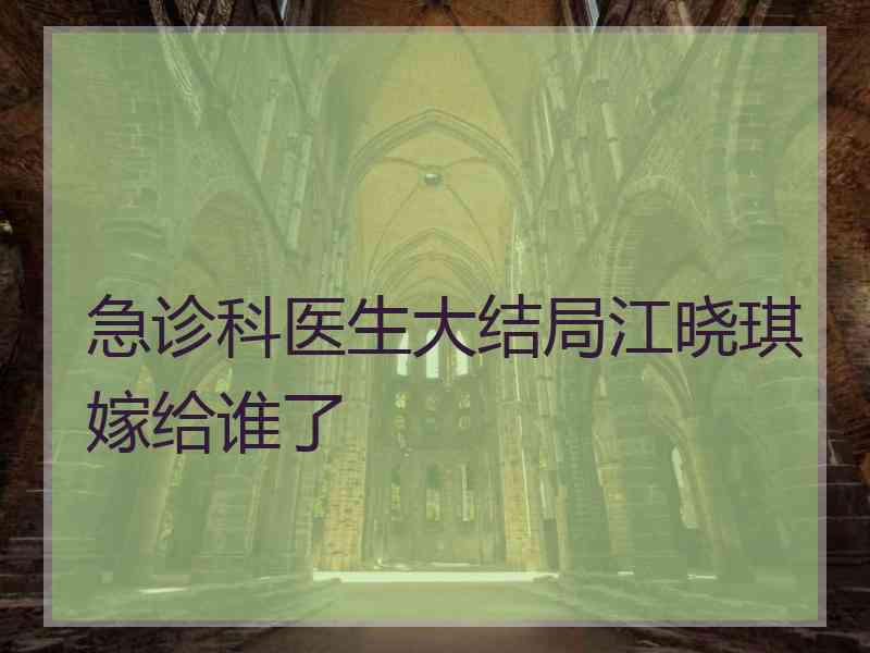 急诊科医生大结局江晓琪嫁给谁了