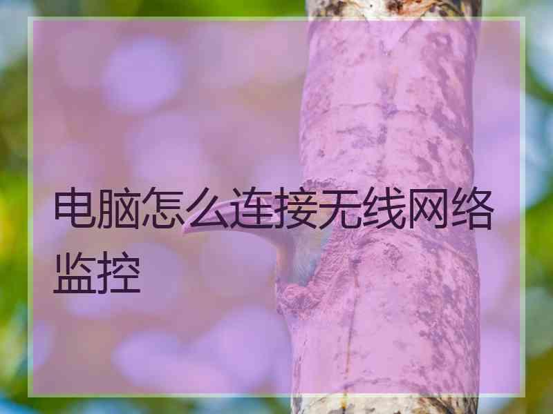 电脑怎么连接无线网络监控