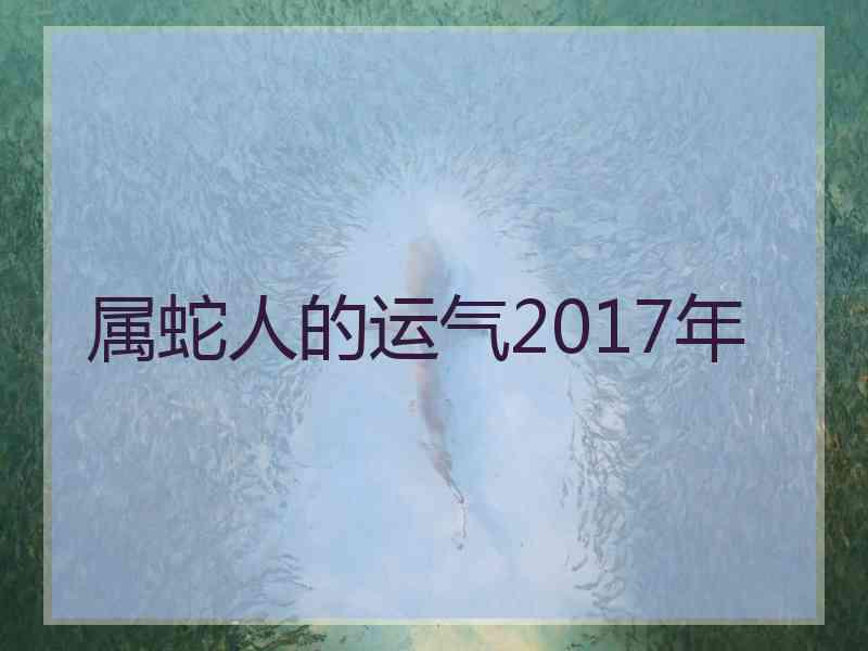 属蛇人的运气2017年