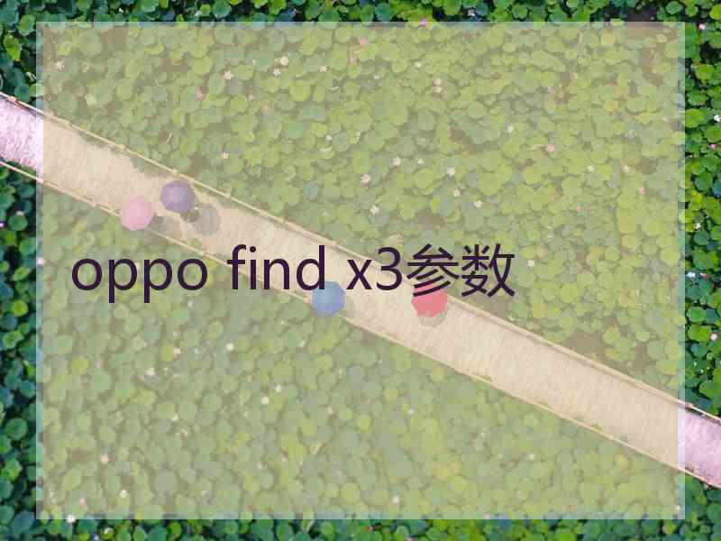 oppo find x3参数