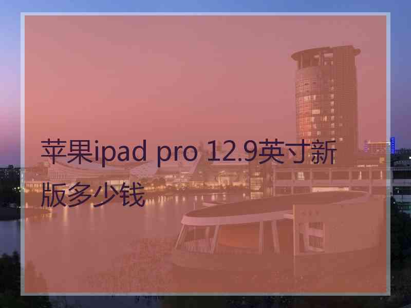 苹果ipad pro 12.9英寸新版多少钱