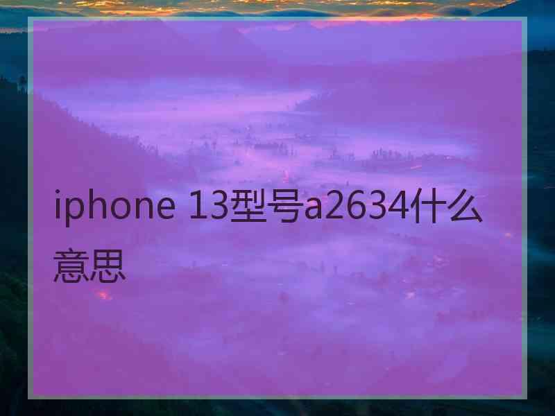 iphone 13型号a2634什么意思