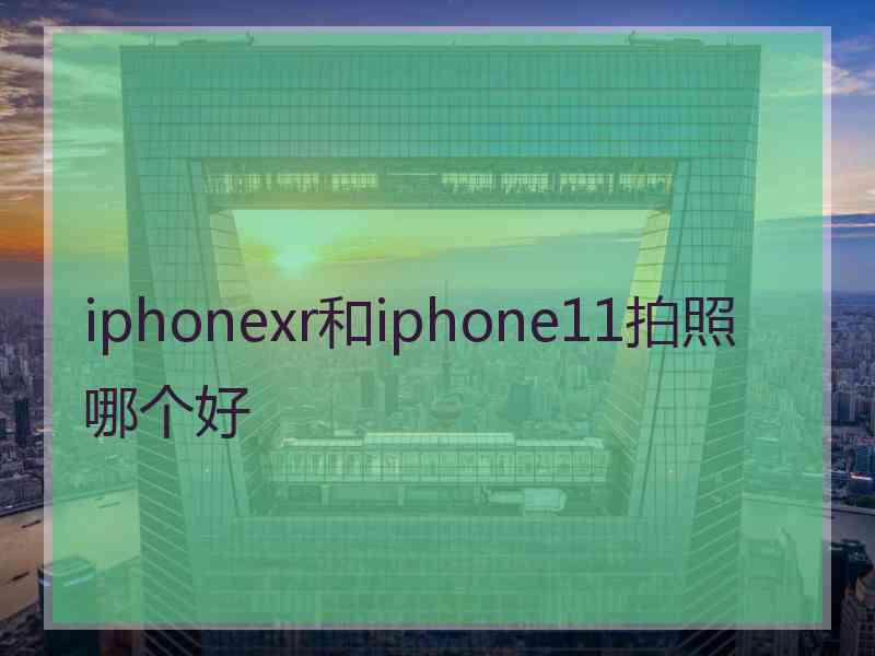 iphonexr和iphone11拍照哪个好