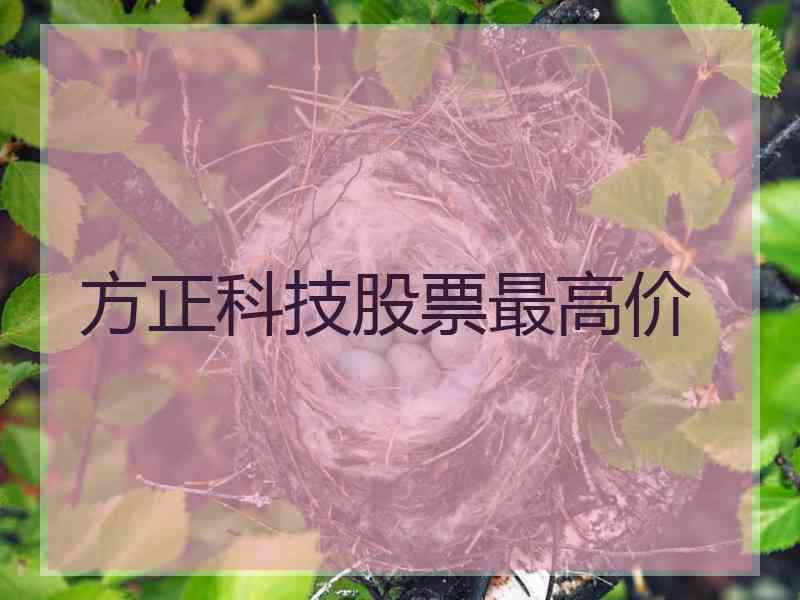 方正科技股票最高价