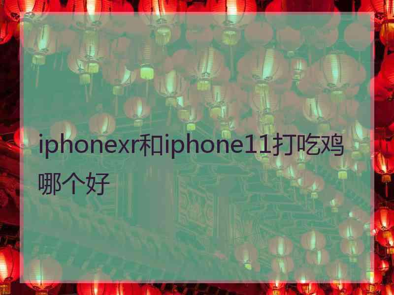 iphonexr和iphone11打吃鸡哪个好