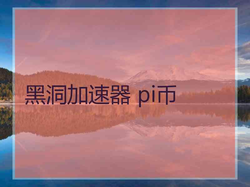 黑洞加速器 pi币