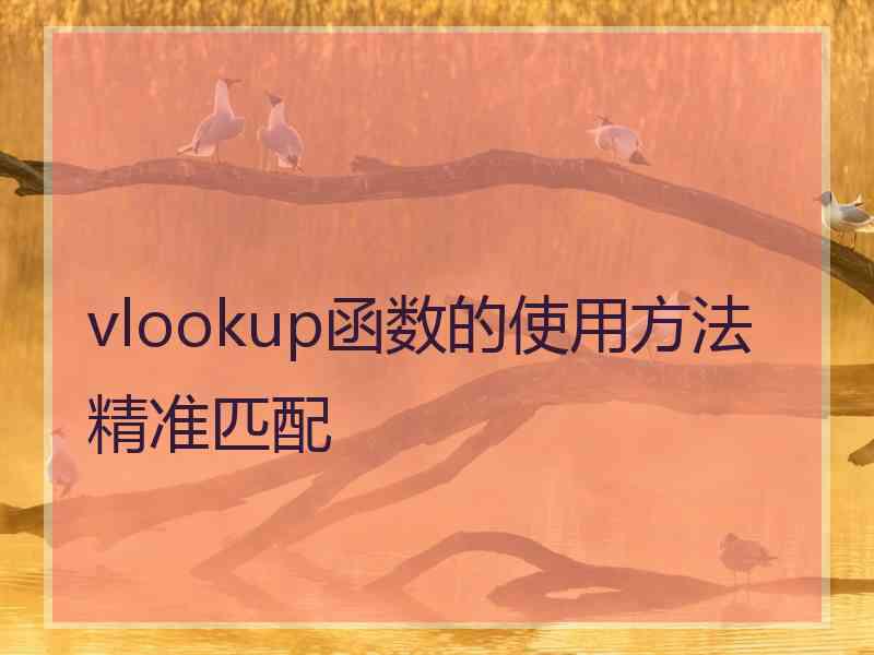 vlookup函数的使用方法精准匹配