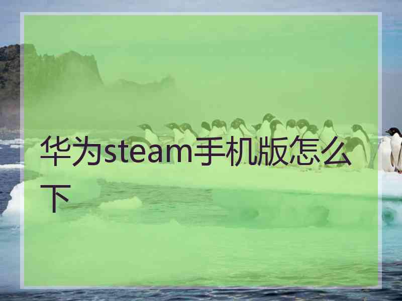 华为steam手机版怎么下