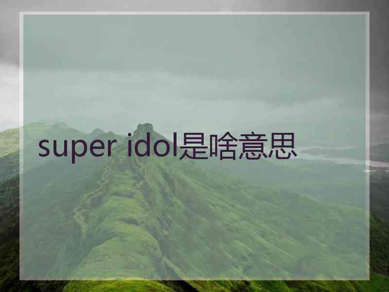 super idol是啥意思