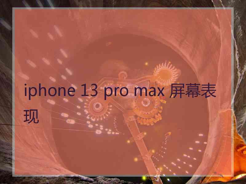 iphone 13 pro max 屏幕表现