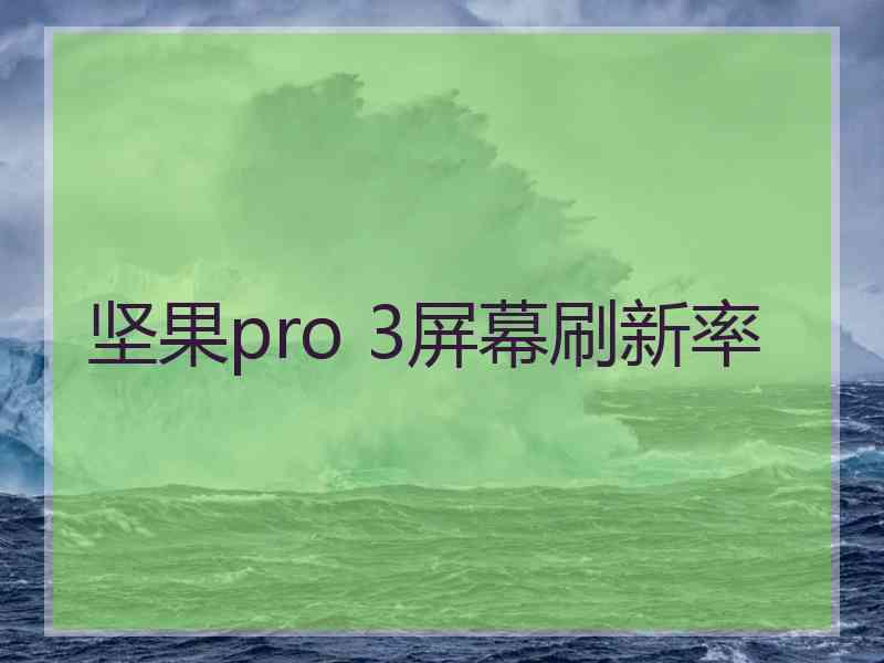 坚果pro 3屏幕刷新率