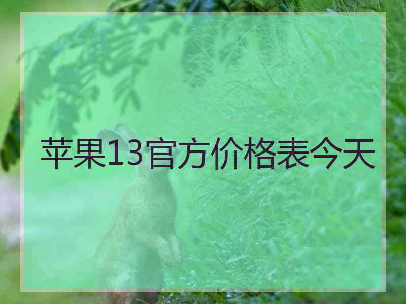 苹果13官方价格表今天