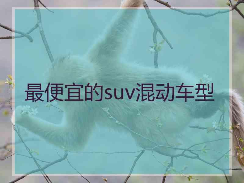 最便宜的suv混动车型