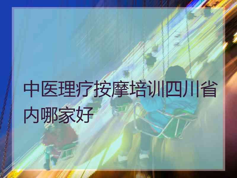 中医理疗按摩培训四川省内哪家好