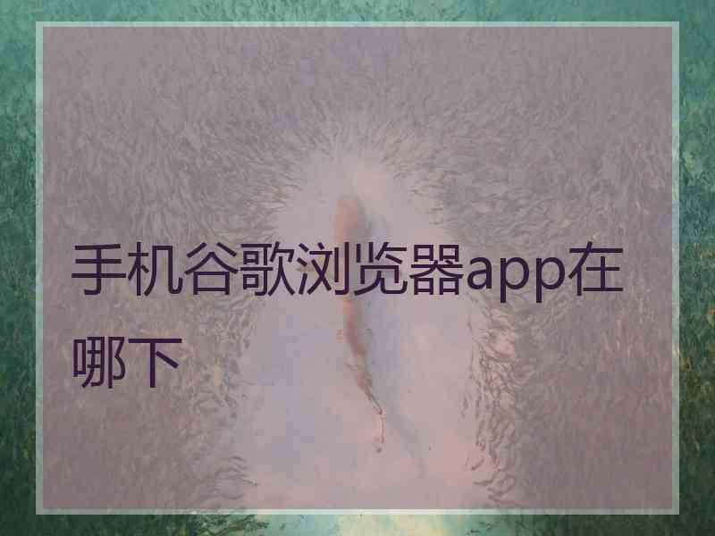 手机谷歌浏览器app在哪下