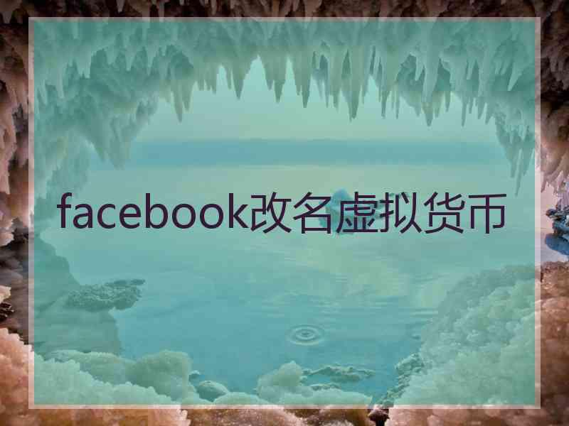 facebook改名虚拟货币