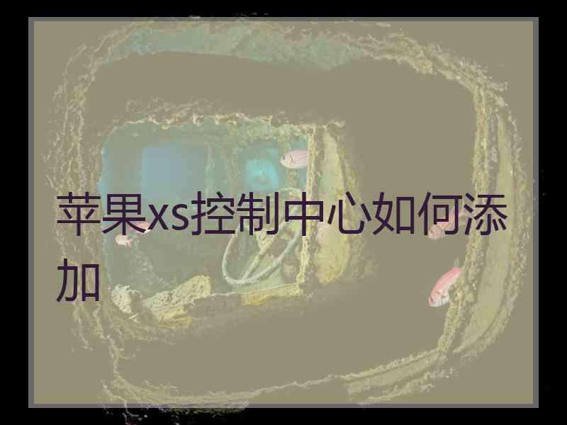 苹果xs控制中心如何添加