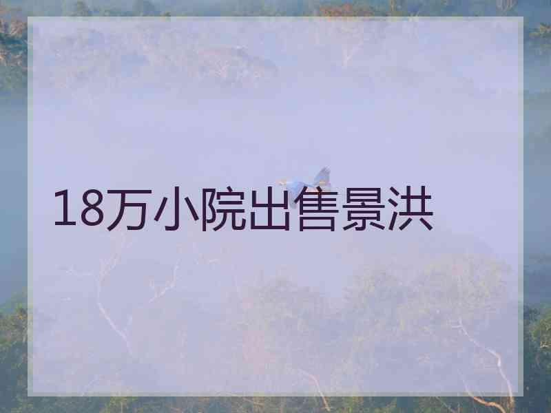 18万小院出售景洪