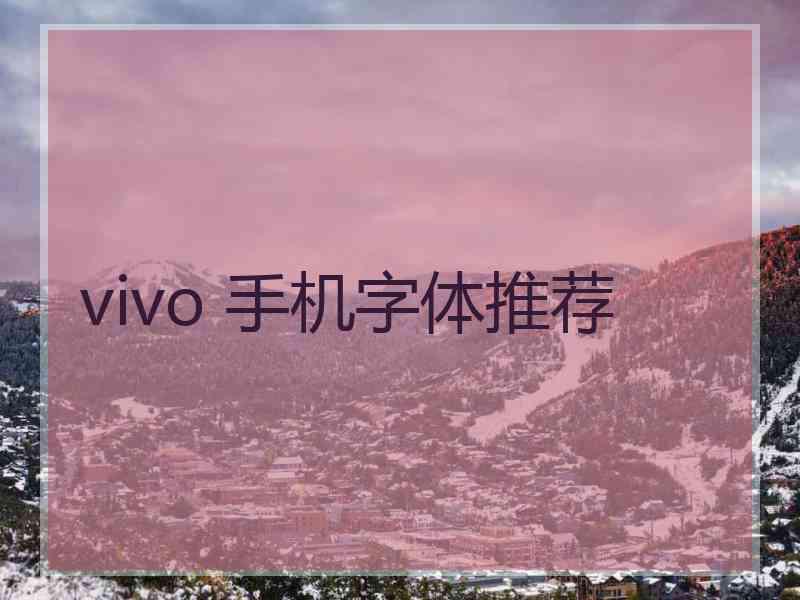 vivo 手机字体推荐