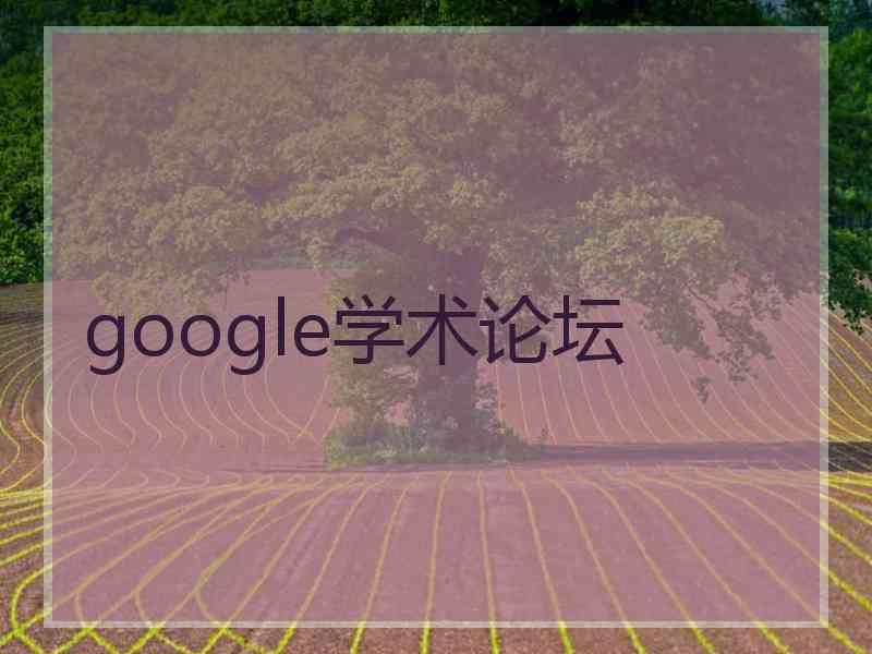 google学术论坛