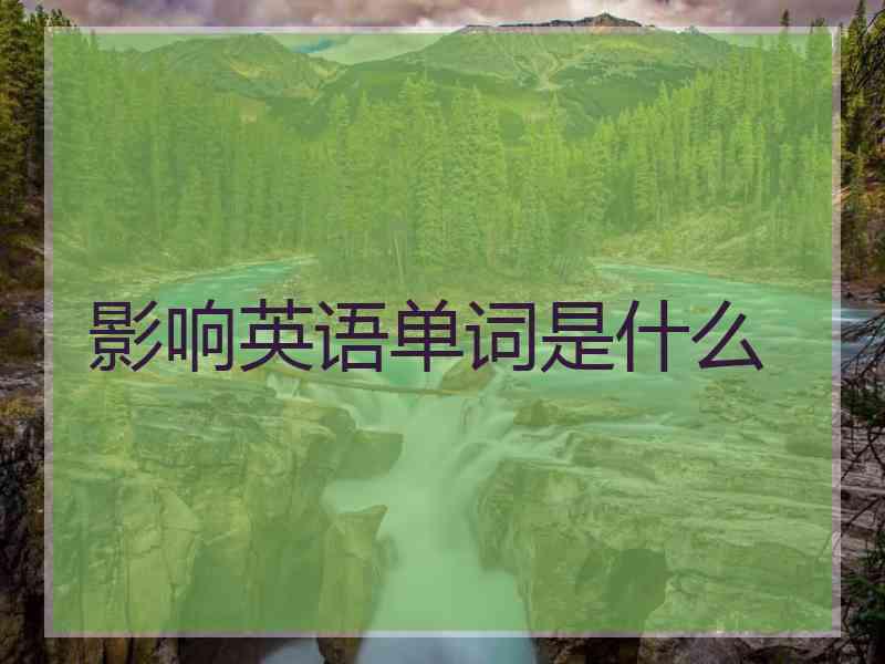 影响英语单词是什么