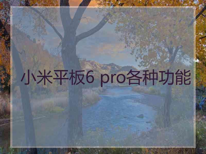 小米平板6 pro各种功能