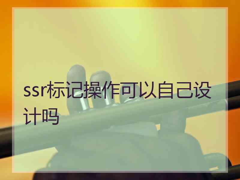 ssr标记操作可以自己设计吗