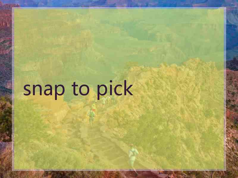 snap to pick