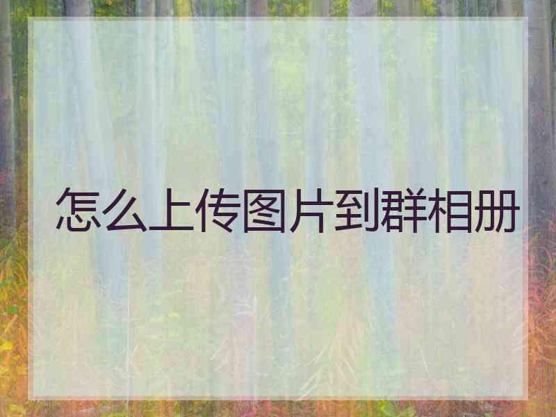 怎么上传图片到群相册