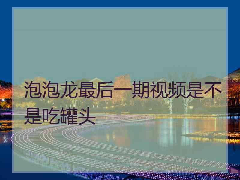 泡泡龙最后一期视频是不是吃罐头