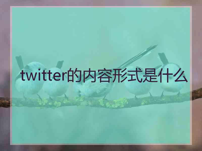 twitter的内容形式是什么