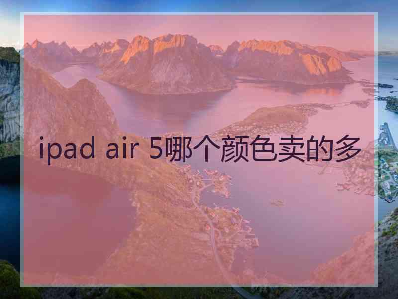 ipad air 5哪个颜色卖的多