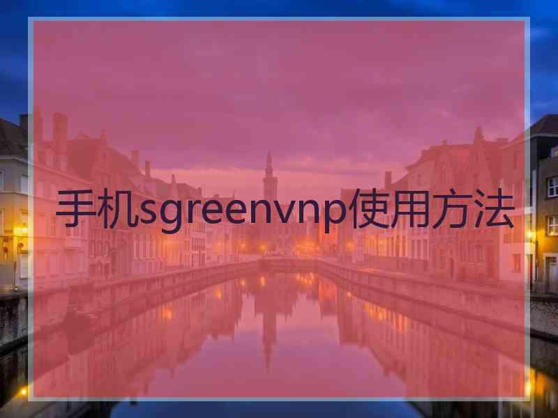 手机sgreenvnp使用方法