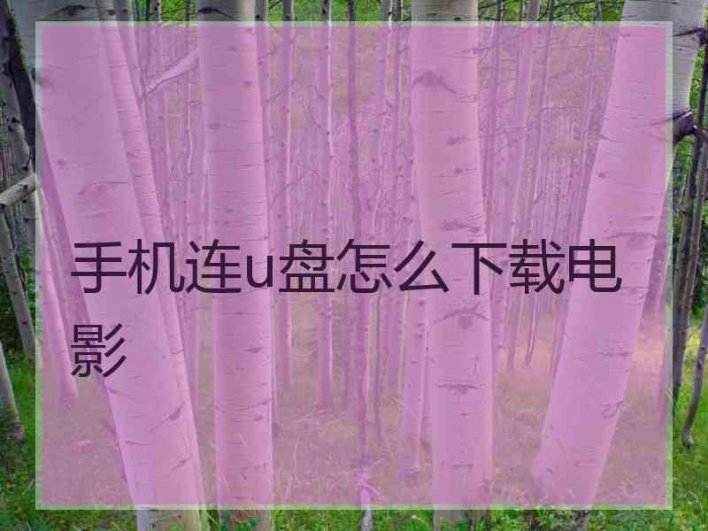 手机连u盘怎么下载电影