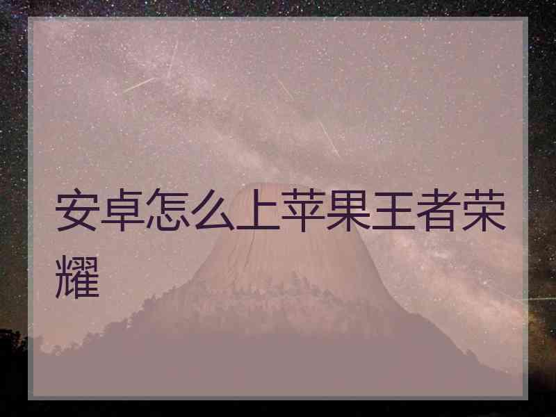 安卓怎么上苹果王者荣耀